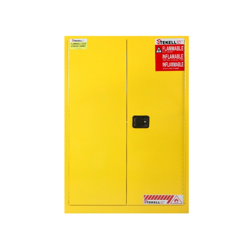 Flammable Safety Cabinet, 110 Gallon, Yellow, Double Door, Manual/Self-closing Door Type (110 Gal/415 L)