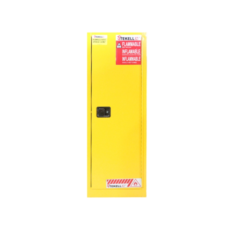 Slimline Flammable Safety Cabinet, 22 Gallon, Yellow, Manual/Self-closing Door Type (22 Gal/83 L)