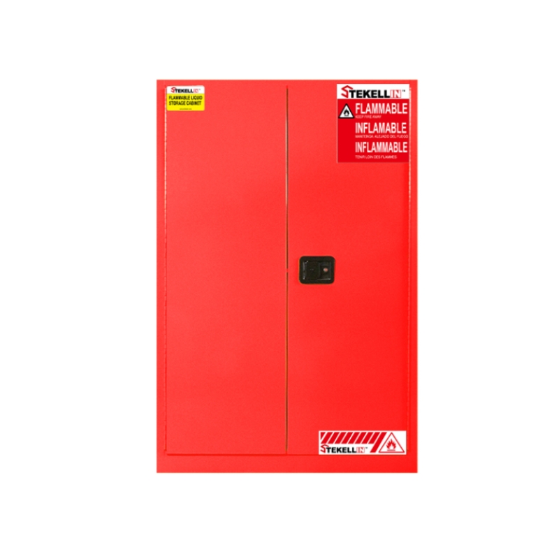 Combustible Safety Cabinet, 45 Gallon, Red, Double Door, Manual/Self-closing Door Type (45 Gal/170 L)