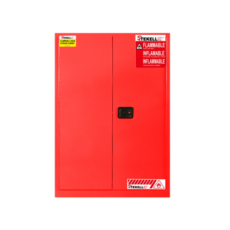 Combustible Safety Cabinet, 110 Gallon, Red, Double Door, Manual/Self-closing Door Type (110 Gal/415 L)