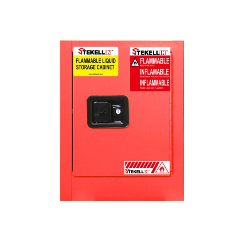 Countertop Combustible Safety Cabinet,  4 Gallon, Red, Manual/Self-closing Door Type (4 Gal/15 L)