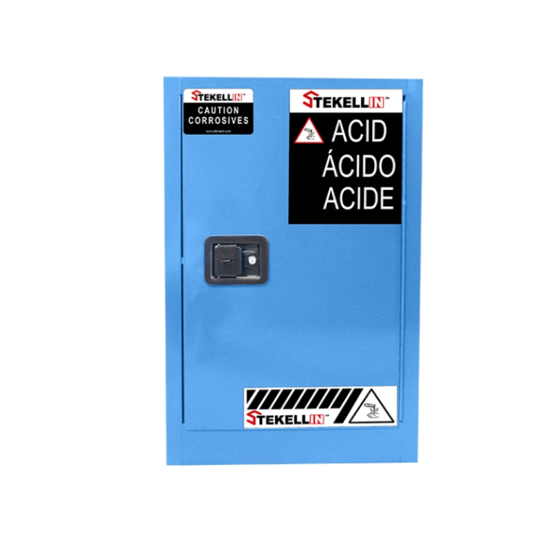 Compact Corrosive/ Acid Safety Cabinet, 12 Gallon, Blue, Manual/Self-closing Door Type (12 Gal/45 L)