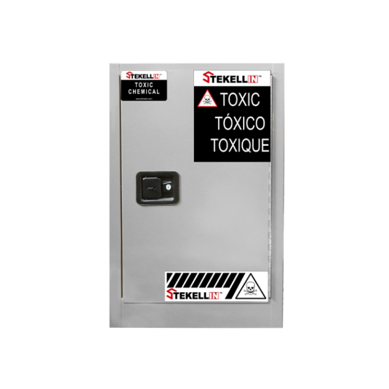 Compact Toxic Safety Cabinet, 12 Gallon, Grey, Manual/Self-closing Door Type (12 Gal/45 L)