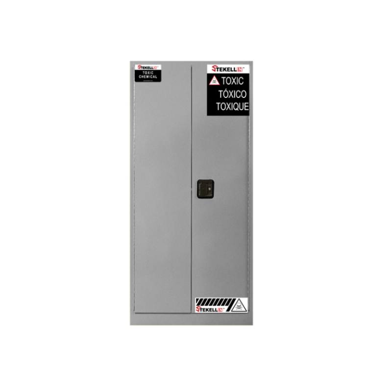 Toxic Safety Cabinet, 60 Gallon, Grey, Double Door, Manual/Self-closing Door Type (60 Gal/227 L)