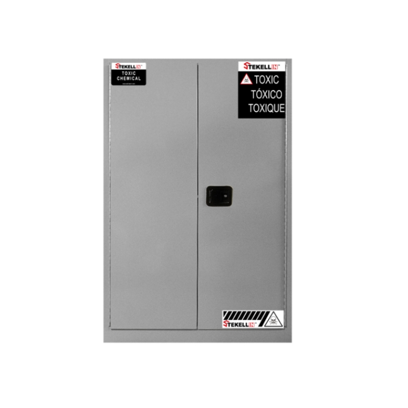 Toxic Safety Cabinet, 90 Gallon, Grey, Double Door, Manual/Self-closing Door Type (90 Gal/340 L)