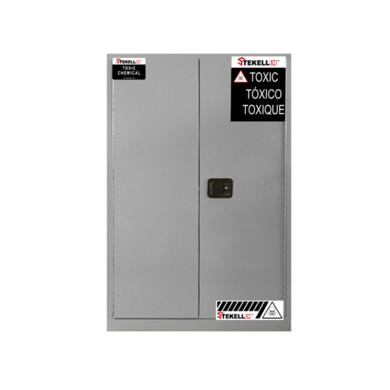 Toxic Safety Cabinet, 45 Gallon, Grey, Double Door, Manual/Self-closing Door Type (45 Gal/170 L)