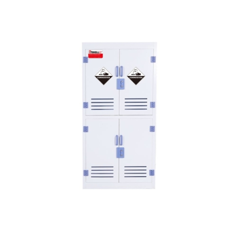 PP Medicine/ Reagent Storage Cabinet, White, Four Doors Type, Without Visible Windows