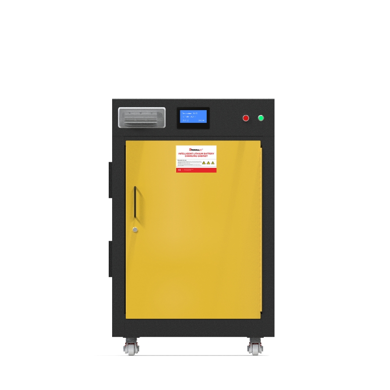 Lithium Ion Charging and Storage Cabinet, 2 Shelves, Height 1100mm, Single Door, Manual or Self-closing Door Type