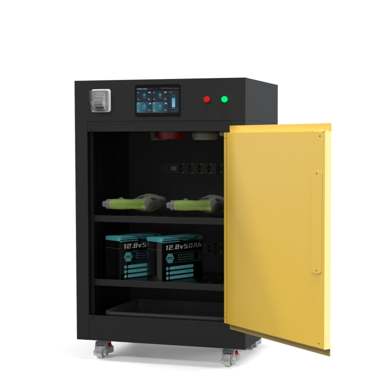 Smart Lithium Ion Charging and Storage Cabinet, 2 Shelves, Height 1100mm, Single Door, Manual or Self-closing Door Type, Touch Screen Control