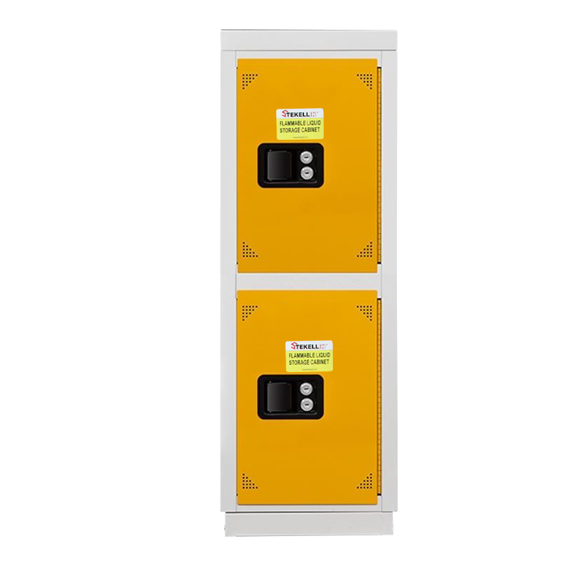 Partitioned Chemicals Storage Cabinet, with Yellow/Red/ Blue/ White Optional Combination Colors, 2 Grids and 1 Column