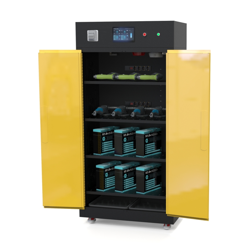 Smart Lithium Ion Charging and Storage Cabinet, 4 Shelves, Height 1800mm, Double Doors, Touch Screen Control