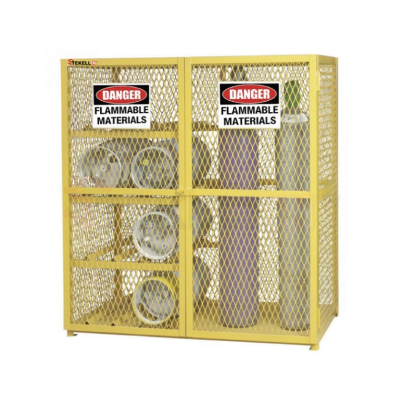 LPG & Compressed Gas Cylinder Storage Cages, 8 Horizontal and 9 Vertical, total 17 Cylinders