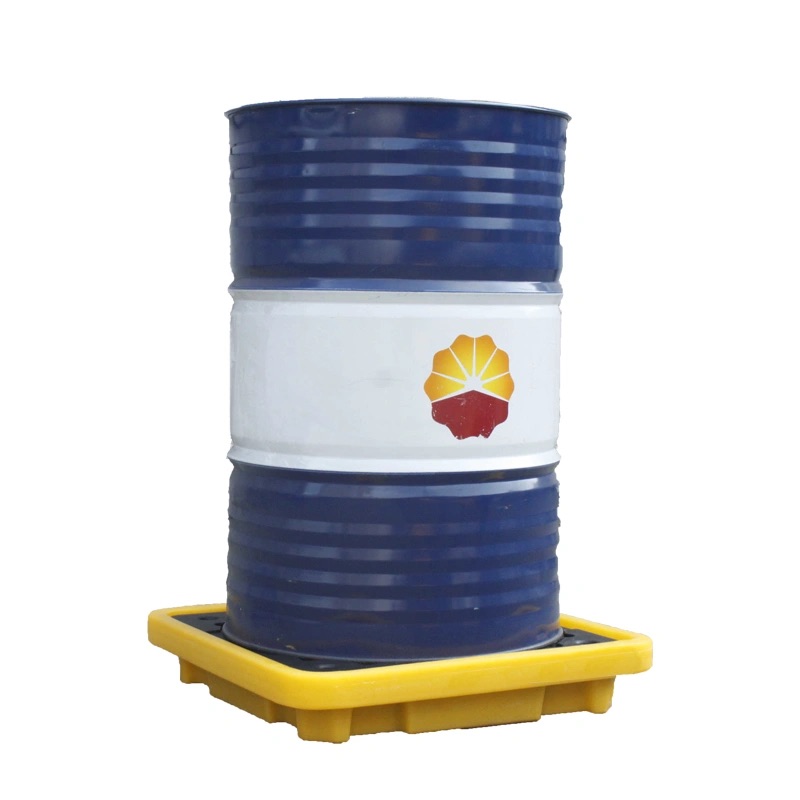 PE Spill Containment Deck With Drain, Yellow/Black, Height 150mm, for 1 Drum