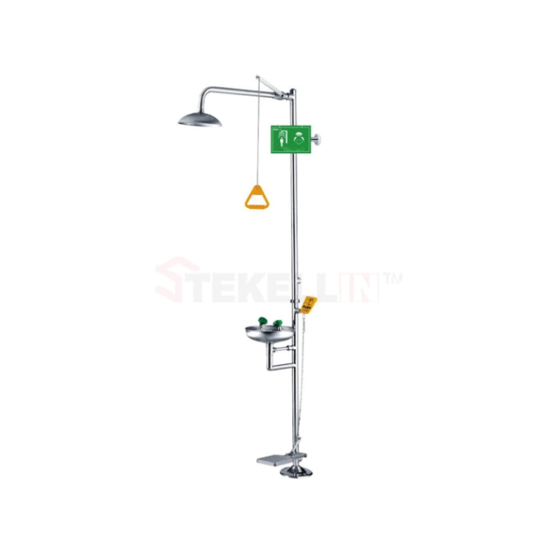 Combination Emergency Shower & Eyewash, Stainless Steel with/ without ABS Coated