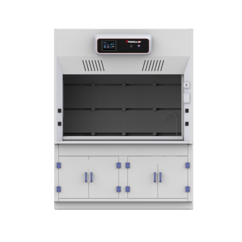 PP Carbon-filtered Fume Hood, Ductless, White, Width1800mm, for 3 Laboratory Staff Member