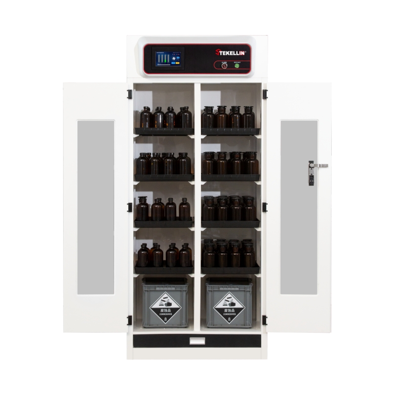 Filtered Reagent Cabinet, 120 Bottles Storage Capacity, PP or Steel Material